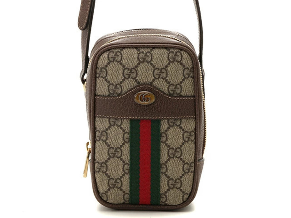 Gucci Ophidia Shoulder Bag Beige Cream Brown Calfskin SJ